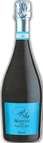 Bottle of Riondo Blu Proseccowith label visible