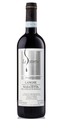 Bottle of Le Strette Nas-Cetta del Comune di Novello Langhewith label visible