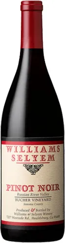 Bottle of Williams Selyem Bucher Vineyard Pinot Noirwith label visible