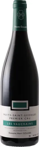 Bottle of Domaine Henri Gouges Les Vaucrains Nuits-Saint-Georges 1er Cruwith label visible