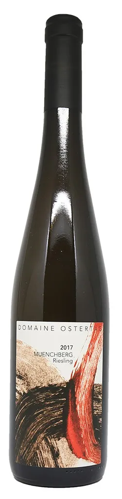 Bottle of Domaine Ostertag Muenchberg Rieslingwith label visible
