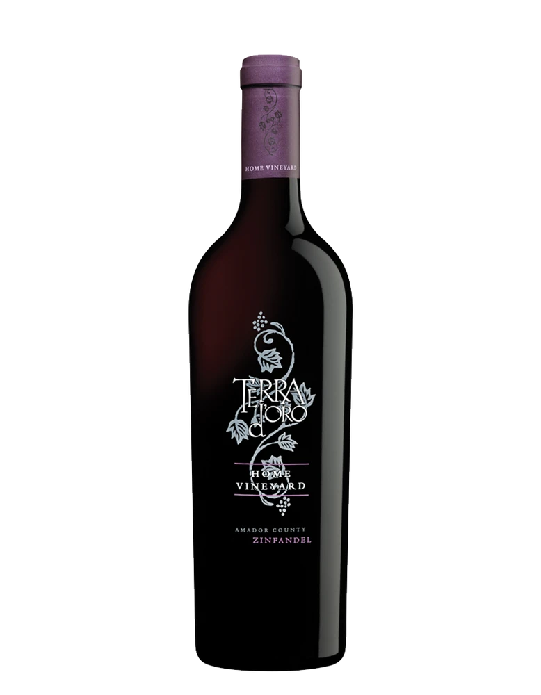 Bottle of Terra d'Oro Zinfandel Home Vineyardwith label visible