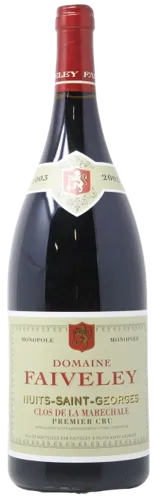 Bottle of Domaine Faiveley Nuits-Saint-Georges 1er Cru Clos de La Maréchalewith label visible
