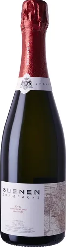 Bottle of Suenen C+C Blanc de Blancs Extra-Brut Champagne Grand Cru 'Cramant'with label visible