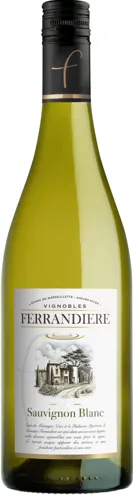 Bottle of Domaine Ferrandière Sauvignon Blancwith label visible