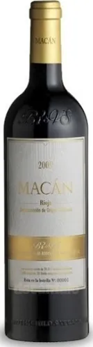 Bottle of Benjamin de Rothschild - Vega Sicilia Macánwith label visible