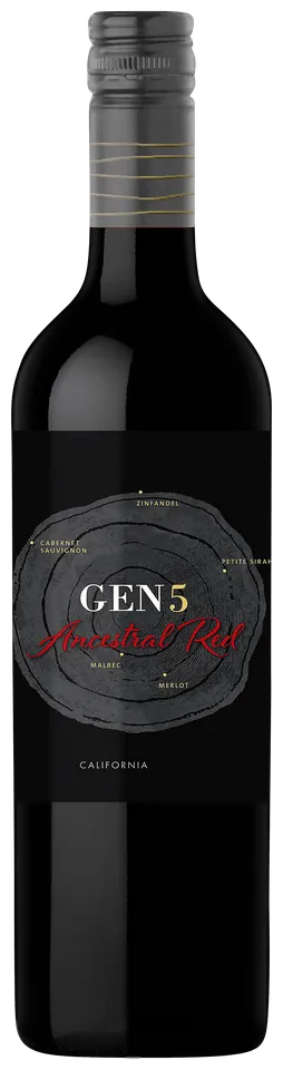 Bottle of Gen5 (Gen 5) Ancestral Redwith label visible