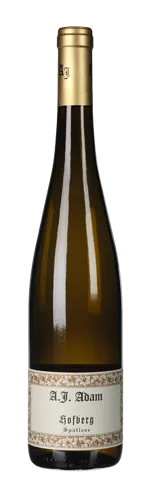 Bottle of A. J. Adam Hofberg Spätlese Rieslingwith label visible