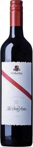 Bottle of d'Arenberg The Dead Arm Shirazwith label visible