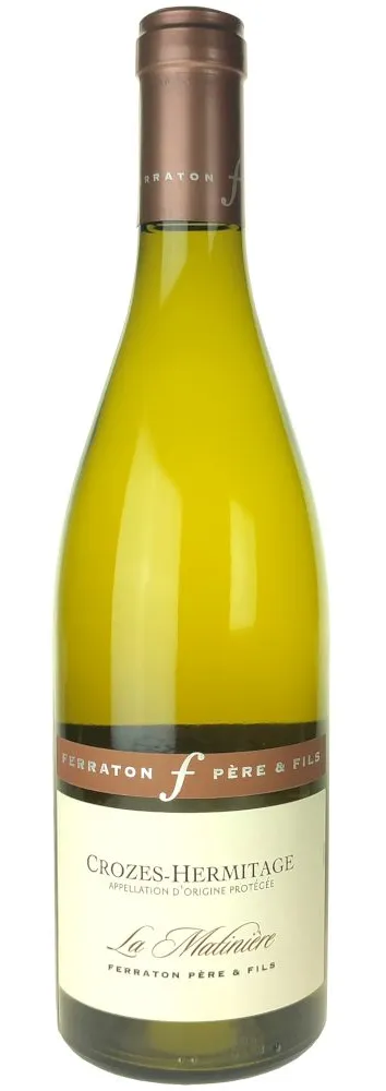 Bottle of Ferraton Père & Fils Crozes-Hermitage La Matinière Blancwith label visible