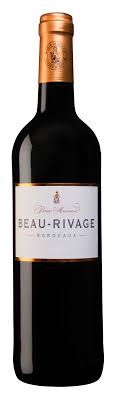 Bottle of Beau-Rivage Bordeaux Rougewith label visible