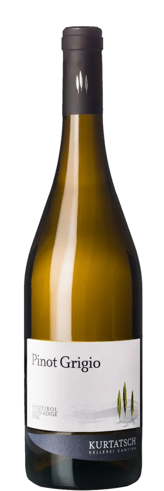 Bottle of Cantina Kurtatsch Pinot Grigiowith label visible