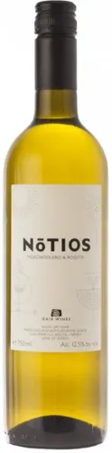 Bottle of Gaía Notios Whitewith label visible