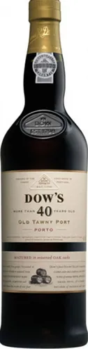 Bottle of Dow's 40 Years Old Tawny Portwith label visible