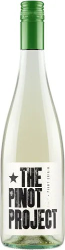 Bottle of The Pinot Project Pinot Grigiowith label visible