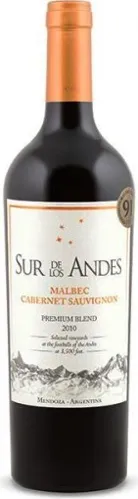 Bottle of Sur de Los Andes Malbec - Cabernet Sauvignon Premium Blendwith label visible