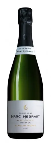 Bottle of Marc Hébrart Blanc de Blancs Brut Champagne Premier Cruwith label visible