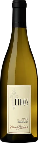 Bottle of Chateau Ste. Michelle Ethos Reserve Chardonnaywith label visible