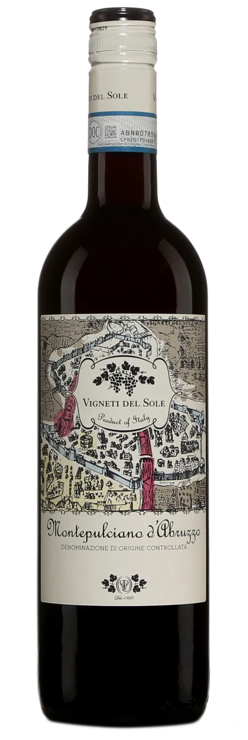 Bottle of Pasqua Vigneti e Cantine Vigneti del Sole Montepulciano d'Abruzzowith label visible