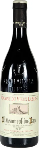 Bottle of Domaine du Vieux Lazaret Châteauneuf-du-Papewith label visible