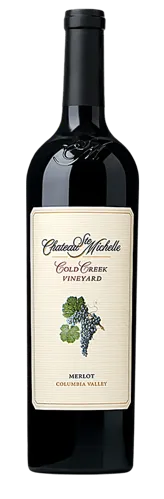 Bottle of Chateau Ste. Michelle Cold Creek Vineyard Merlotwith label visible