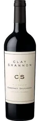 Bottle of Clay Shannon Cabernet Sauvignonwith label visible