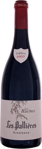 Bottle of Domaine Les Pallières Gigondas Les Racineswith label visible