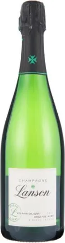 Bottle of Lanson Green Label Organic Brut Champagnewith label visible
