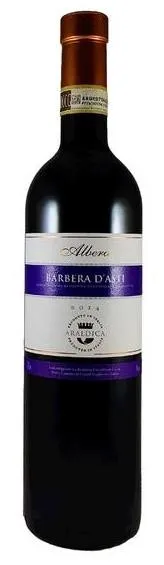 Bottle of Araldica Albera Barbera d'Astiwith label visible