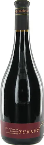 Bottle of Turley Duarte Vineyard Zinfandelwith label visible