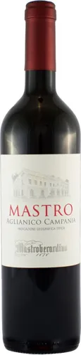 Bottle of Mastroberardino Aglianico Campania Mastrowith label visible