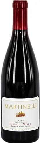 Bottle of Martinelli Lolita Ranch Pinot Noirwith label visible