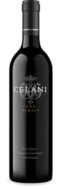 Bottle of Celani Family Vineyards Cabernet Sauvignonwith label visible