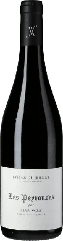 Bottle of Alain Voge Côtes du Rhône 'Les Peyrouses'with label visible