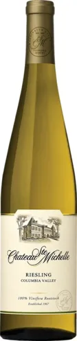 Bottle of Chateau Ste. Michelle Rieslingwith label visible