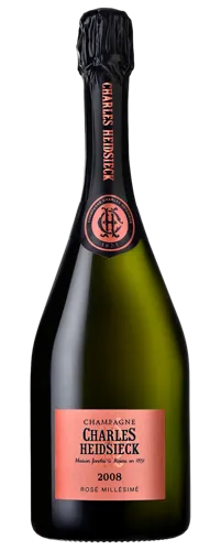 Bottle of Charles Heidsieck Brut Millésime Rosé Champagnewith label visible