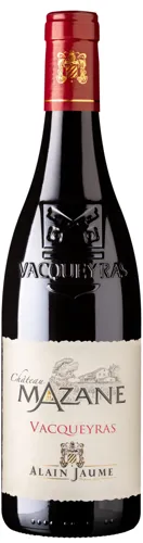 Bottle of Alain Jaume Vacqueyras Mazanewith label visible