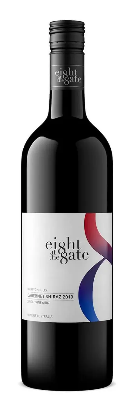 Bottle of Eight at the Gate Single Vineyard Cabernet - Shirazwith label visible