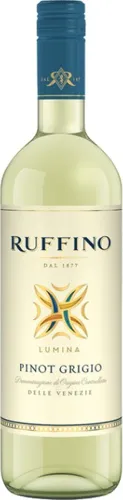 Bottle of Ruffino Lumina Pinot Grigiowith label visible