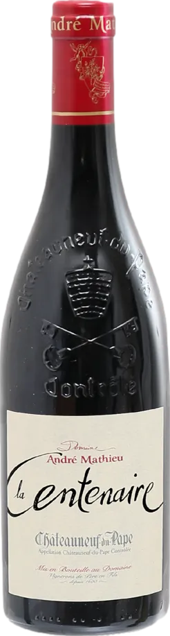 Bottle of Domaine André Mathieu La Centenairewith label visible