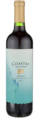 Bottle of BV Coastal Estates Merlotwith label visible