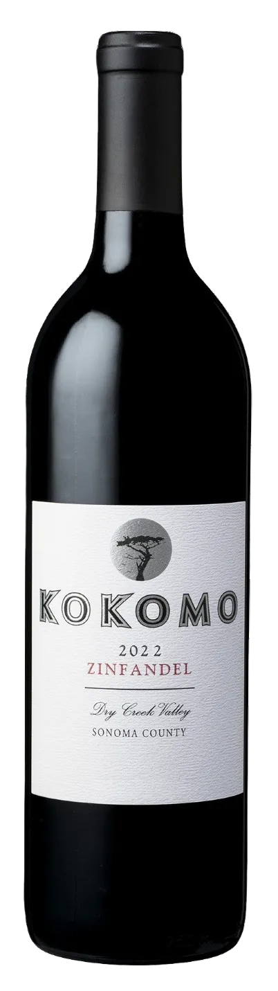 Bottle of Kokomo Zinfandelwith label visible