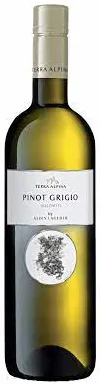 Bottle of Terra Alpina Pinot Grigiowith label visible