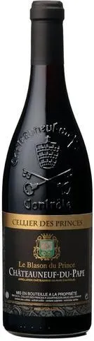 Bottle of Cellier des Princes Le Blason du Prince Châteauneuf-du-Papewith label visible