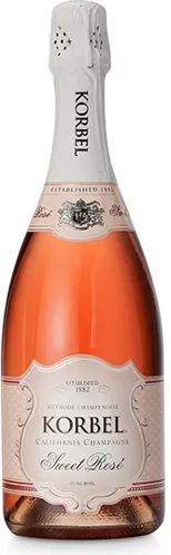 Bottle of Korbel Brut Roséwith label visible