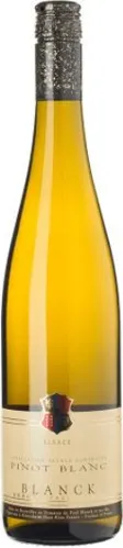 Bottle of Paul Blanck Pinot Blanc Alsacewith label visible