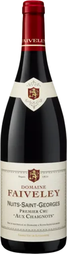 Bottle of Domaine Faiveley Nuits-Saint-Georges 1er Cru Aux Chaignotswith label visible