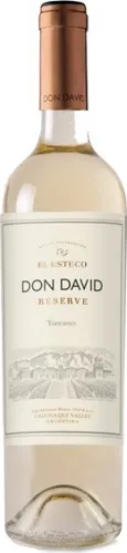 Bottle of El Esteco Don David Reserve Torronteswith label visible