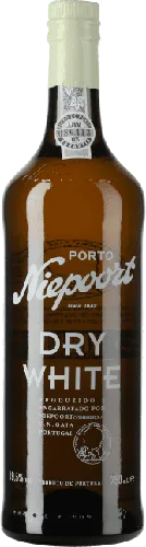 Bottle of Niepoort Porto Dry Whitewith label visible