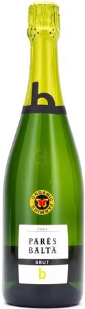 Bottle of Parés Baltà Brut Cavawith label visible